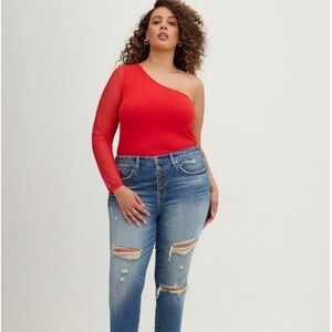 Red One Shoulder Torrid Top Size 22-24 or 3 or 3X